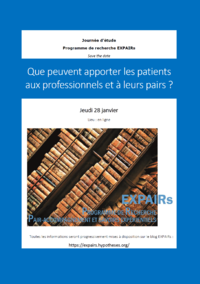 Journée d'étude. Programme de recherche EXPAIRs. Que ... Image 1