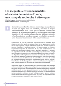 Les inégalités environnementales et sociales de santé en ... Image 1