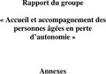 Rapport du groupe "Accueil et accompagnement des personnes âgées en perte d'autonomie"